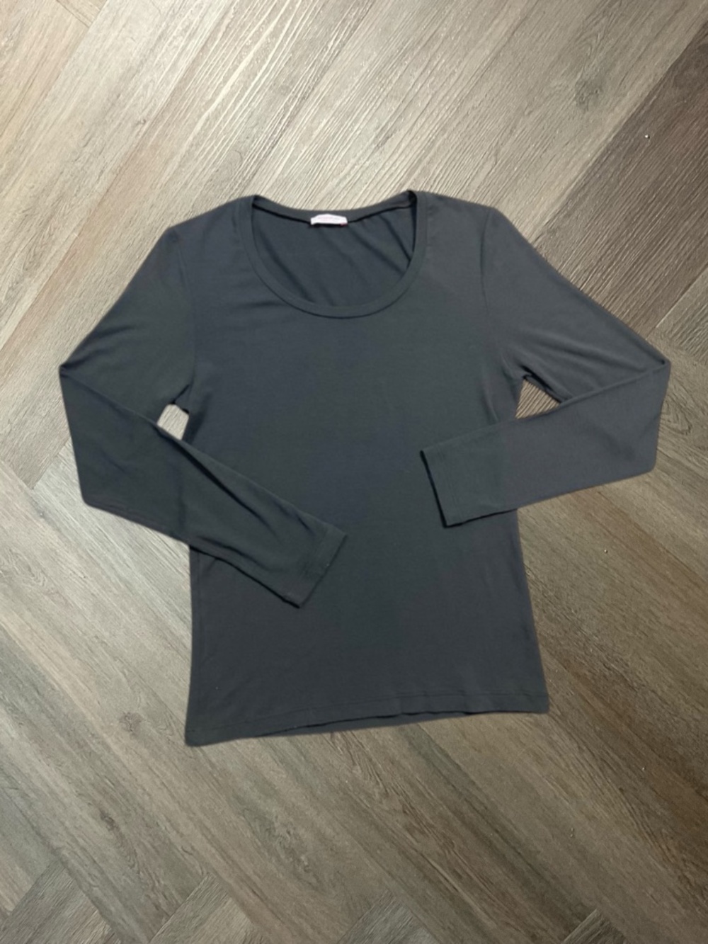 ROSSOPURO Scoop Neck Micromodal Layering Top Womens Small Black Gray Italy‎